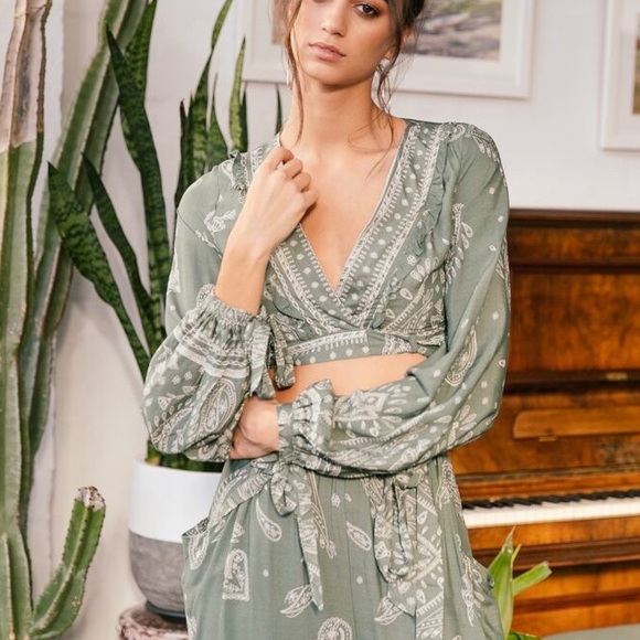 RUBEN BOHO WIDE LEG PANTS IN CONSTANCE PRINT JAASE - Picture 8 of 8